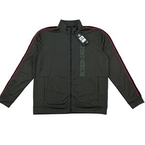 New Under Armour Men Khaki Gray Full Zip Jacket Stripes Long Sleeve Sport US L